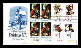 Us Cover Christmas Antique Toys Madonna And Child Fdc Plate Block Combo