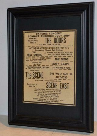The Doors Rare 1967 The Scene Club Concerts Framed Ad Jim Morrison