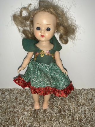 Vintage Virga? Ginger? Hard Plastic Walker Doll Friend For Ginny 7 1/2”