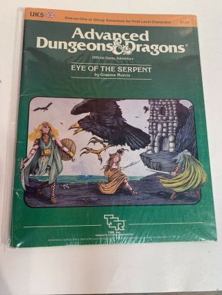 Ad&d 1st Ed Adventure Module - Uk5 Eye Of The Serpent (very Rare And Exc -)