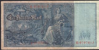 1910 100 Mark Germany Old Vintage Paper Money Banknote Currency Bill Antique Vf