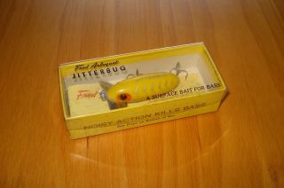 Vintage Arbogast Jitterbug Fishing Lure With Box