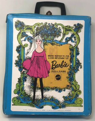 Vintage 1968 Mattel The World Of Barbie Doll Case Blue/green.  Case Only.