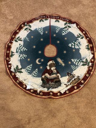 Boyds Bears Christmas Tree Skirt Twas The Night Before Christmas Tapestry Rare