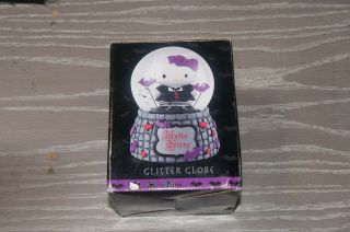Rare Vtg Hello Kitty Collectible Snow Globe Halloween Gothic Theme Glass Glitter