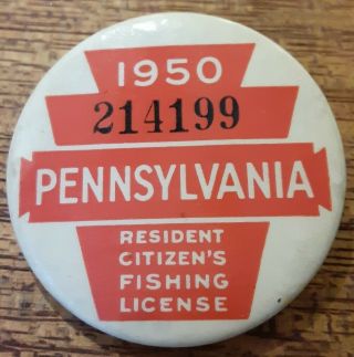 Vtg 1950 Pennsylvania Pa Resident Citizen 