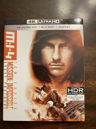 Mission Impossible 4 (4k Ultra Hd,  Blu - Ray) No Digital - W/slipcover Rare