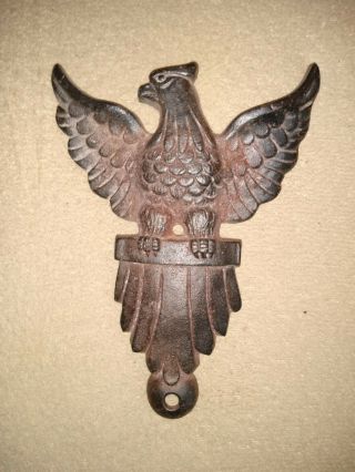 Vintage Black Cast Iron Eagle Door Knocker/ Missing Knocker