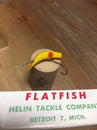 Vintage Fishing Lure Helin Flatfish Wood F2 Tough Old Flyrod Bait W/box