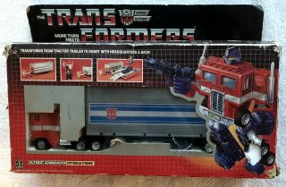 G1 1984 Optimus Prime Boxed 3 • 100 Complete • Generation One Transformer