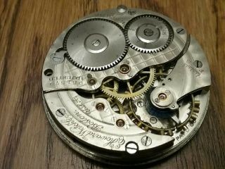 Antique Pocket Watch E Howard 17 Jewels Movement Only Checkerboard Pattern Vtg