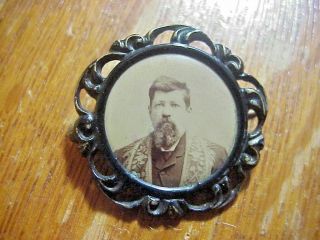 Antique 19th Century Masonic Election Campaign Mason Photo Pin With Silver Frame