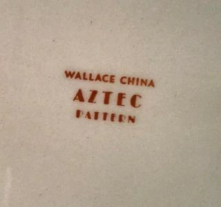 RARE Aztec Pattern Wallace China 11 1/2” Platter 3