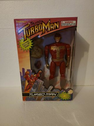 Talking Turbo Man Deluxe 13.  5 " Action Figure Tiger Electronics