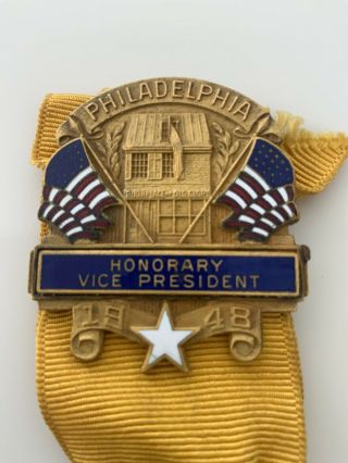 Rare 1948 Democratic National Convention Medal For The Vice President Us