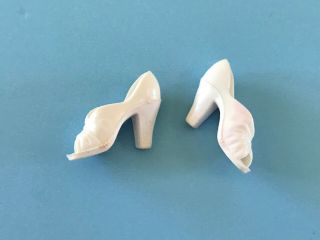 Vintage Orig.  Mego Cher White Doll Shoes Also Worn By Farah Fawcett Diana Ross