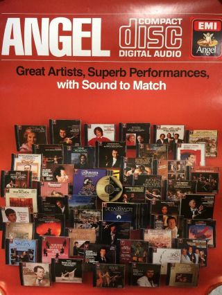 Rare Emi Angel Classical Music1990 Promo Poster Ad Htf Nmnt Record Store Label