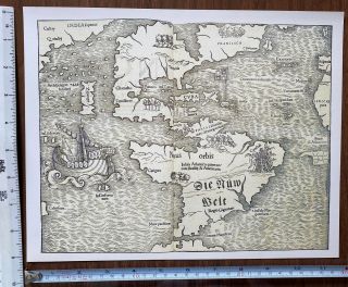 Historic Antique Old Vintage Map 1500 
