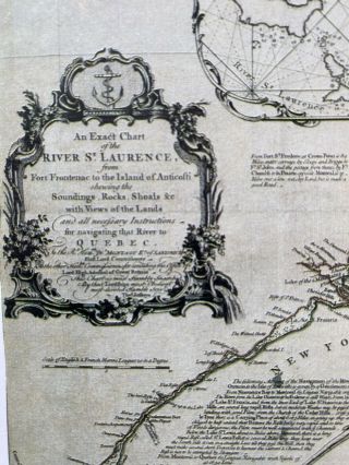 Historic Antique Old Vintage MAP 1700 ' s: Gulf of St Laurence,  Canada: Reprint 2