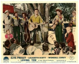 Loving You Lobby Card Elvis Presley Sings On Stage Guitar 1957 Rare