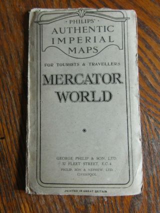 Vintage Philips Authentic Imperial Maps For Tourists & Travellers Mercator World