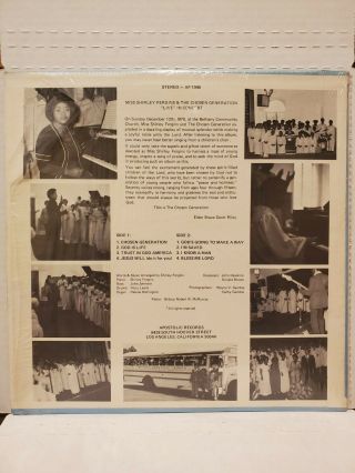 Shirley Fergins - A Chosen Generation LP Private Gospel Soul Rare Vinyl 2