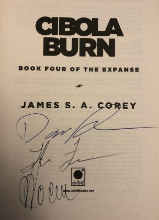 Signed By James S.  A.  Corey Writers - Cibola Burn - 1st Ed.  (2014) Rare In Jacket