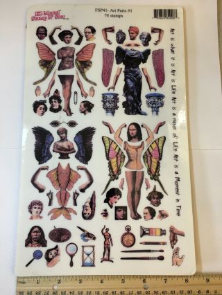 Artsy Paper Dolls Unmounted Rubber Stamp Sheet Xx Rare 2