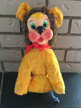 Vintage Rubber Faced Lion Stuffy Poseable Toy Ganz Bros Rare