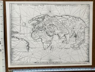 Antique Old Vintage Map 1500 