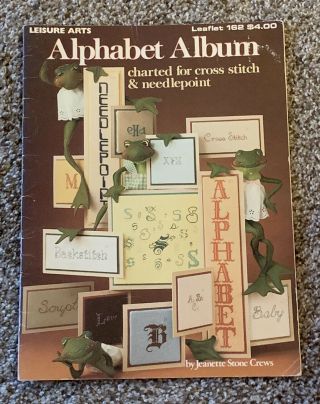 Alphabet Letters Cross Stitch Needlepoint Vintage Leisure Arts Leaflet 162