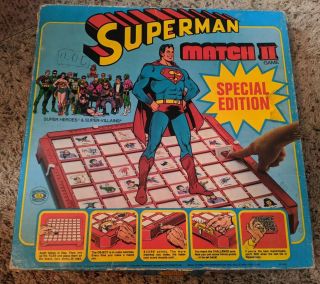 Very Rare Vintage 1979 Match Ii Boardgame Superman Special Edition Ideal Toys