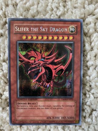 Yugioh Slifer The Sky Dragon - Yma - En001 - Secret Rare - Limited Edition Lp/ex