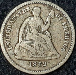 1862 Seated Liberty Half Dime W/ Arrows Lustrous Rare H10c U.  S.  Coin,  Make Offer