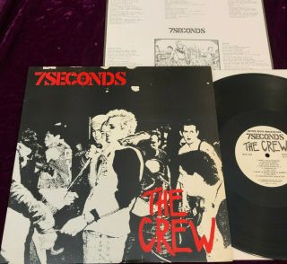 Rare 1984 7 Seconds The Crew First Press Uk Lp Vg,  /ex Punk Hardcore Kbd Sxe
