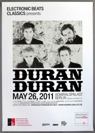 Duran Duran - Rare Berlin 2011 All You Need Is Now Concert Poster