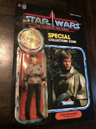 Luke Skywalker In Battle Poncho 1984 Star Wars Power Of The Force Unpunched