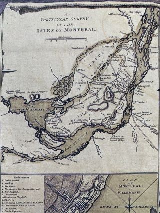 Historic Antique Old Vintage MAP 1700 ' s: Province of Quebec,  Canada: Reprint 3