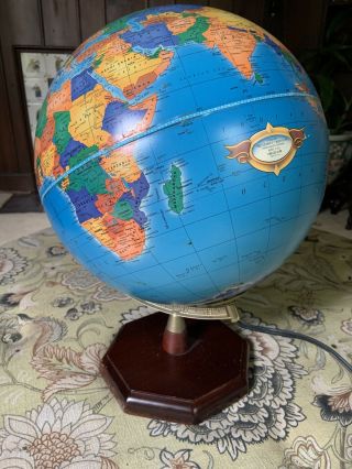 Rare Vintage Light - Up World Globe George F.  Cram Company