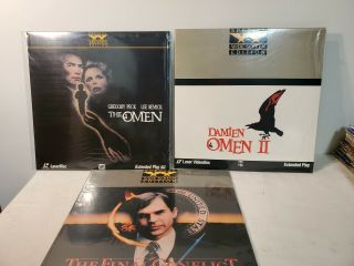 The Omen (1 - 3) Final Conflict Widescreen Laserdisc Rare Horror Trilogy