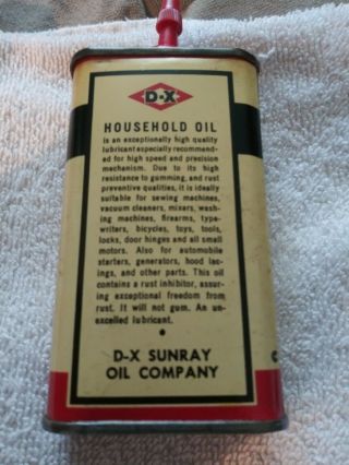 EARLY D - X HOUSEHOLD OIL HANDY OILER - RARE - SUNRAY OIL CO.  TULSA OKLAHOMA 2