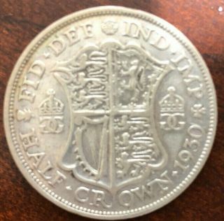 1930 Great Britain Half - Crown - George V - Silver Coin - Rare