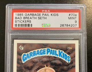 1985 Garbage Pail Kids OS2 Bad Breath Seth 70a PSA 9 - RARE MATTE TESSIE TWT 3