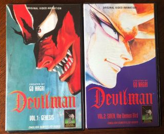 Devilman Vol.  1,  2 Vhs 1993 Dark Image Entertainment Rare Open Never Viewed
