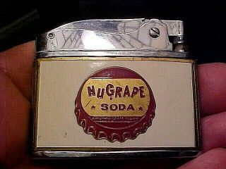 1950s? Nu Grape Soda Japan Advertising Cigarette Lighter Purple Gold Rare Item