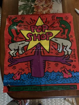 Vintage Keith Haring Pop Shop Bag Collectable And Rare