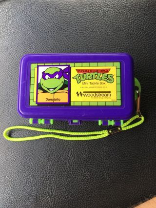 Rare 1991 Tmnt Teenage Mutant Ninja Turtles Donatello Mini Tackle Box Woodstream