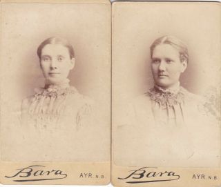 2 Antique Cdv Photo - 2 Ladies - Twins Or The Same Woman ???ayr Studio