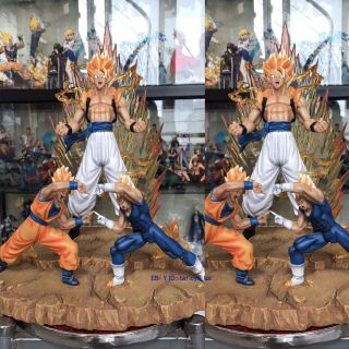 Dragon Ball Z Son Goku&vegeta Gogeta Statue Resin Model Gk Collect Toy