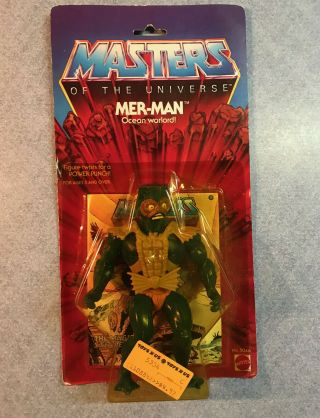 Masters Of The Universe He Man Motu Vintage 1982 Mer - Man 12 Back Moc